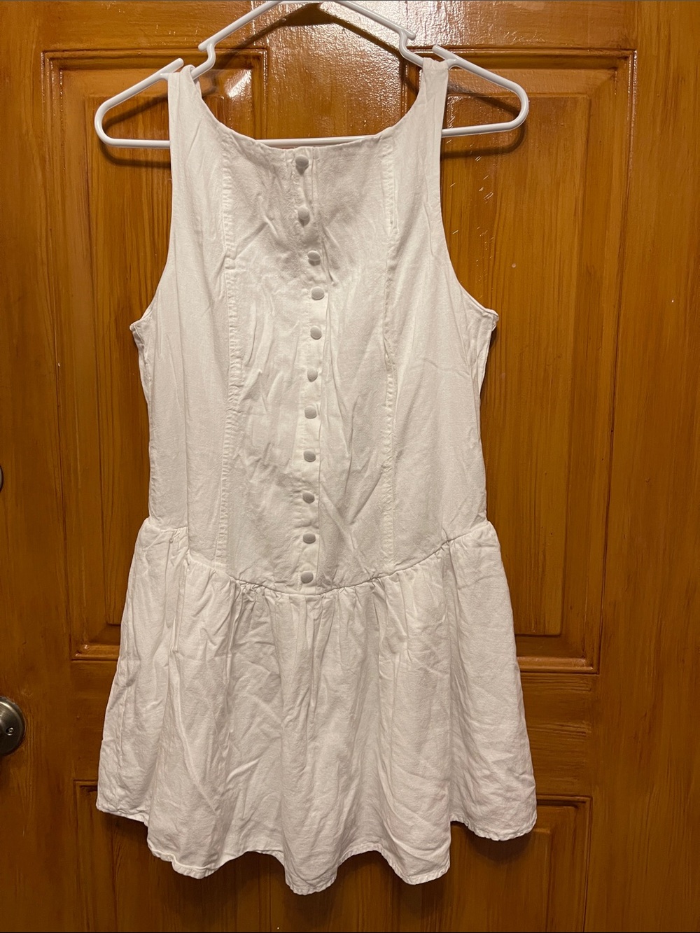 wild fable White Button-Front Sleeveless Dress